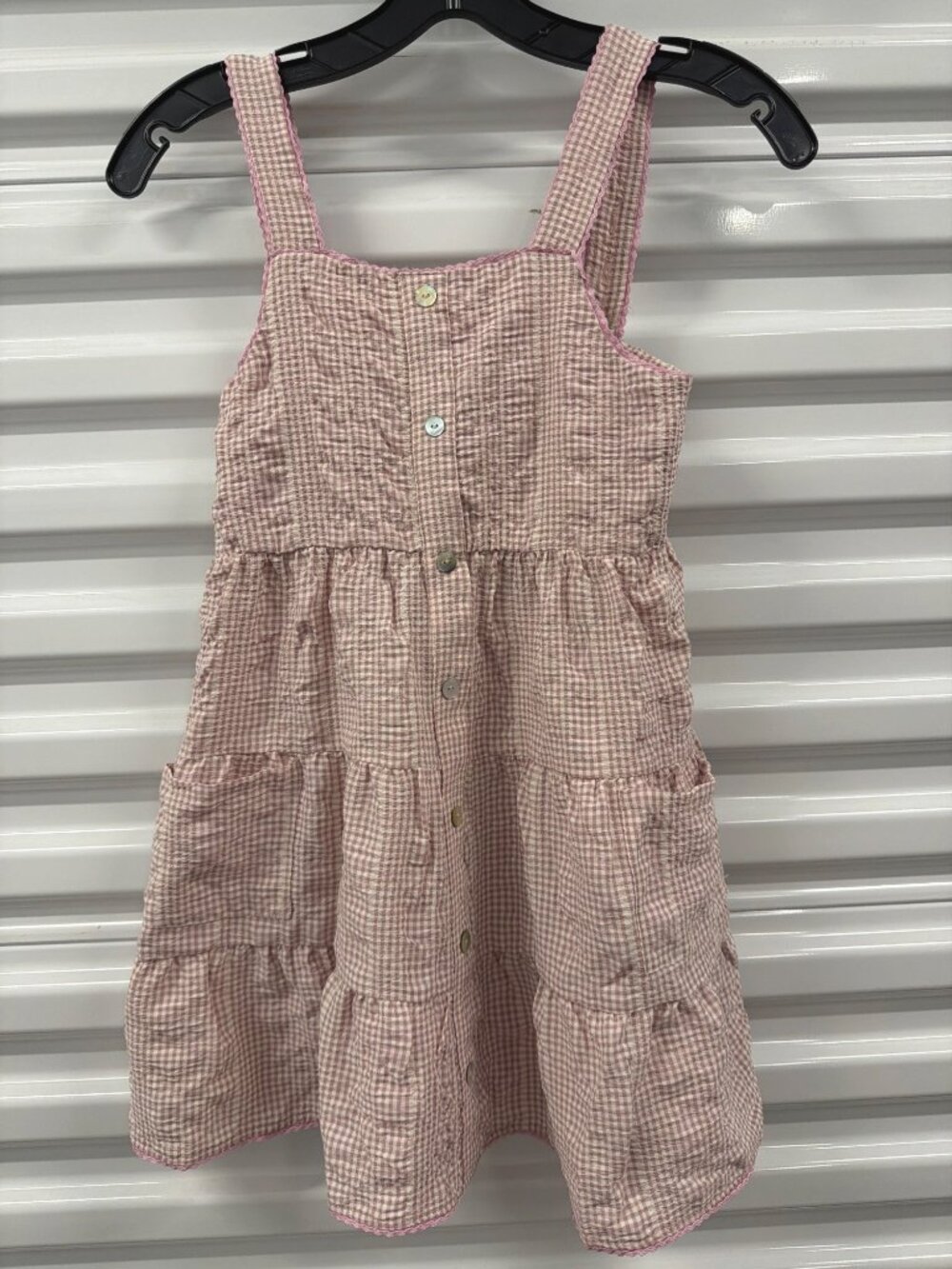 For Love & Lemons Lil Lemon Pink Plaid Kids Dress Size 8T